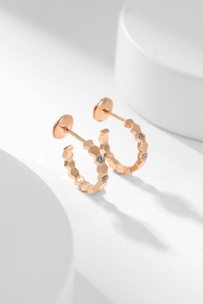 [⭐Mirelle]BEE LOVE DIAMOND HOOP EARRINGS