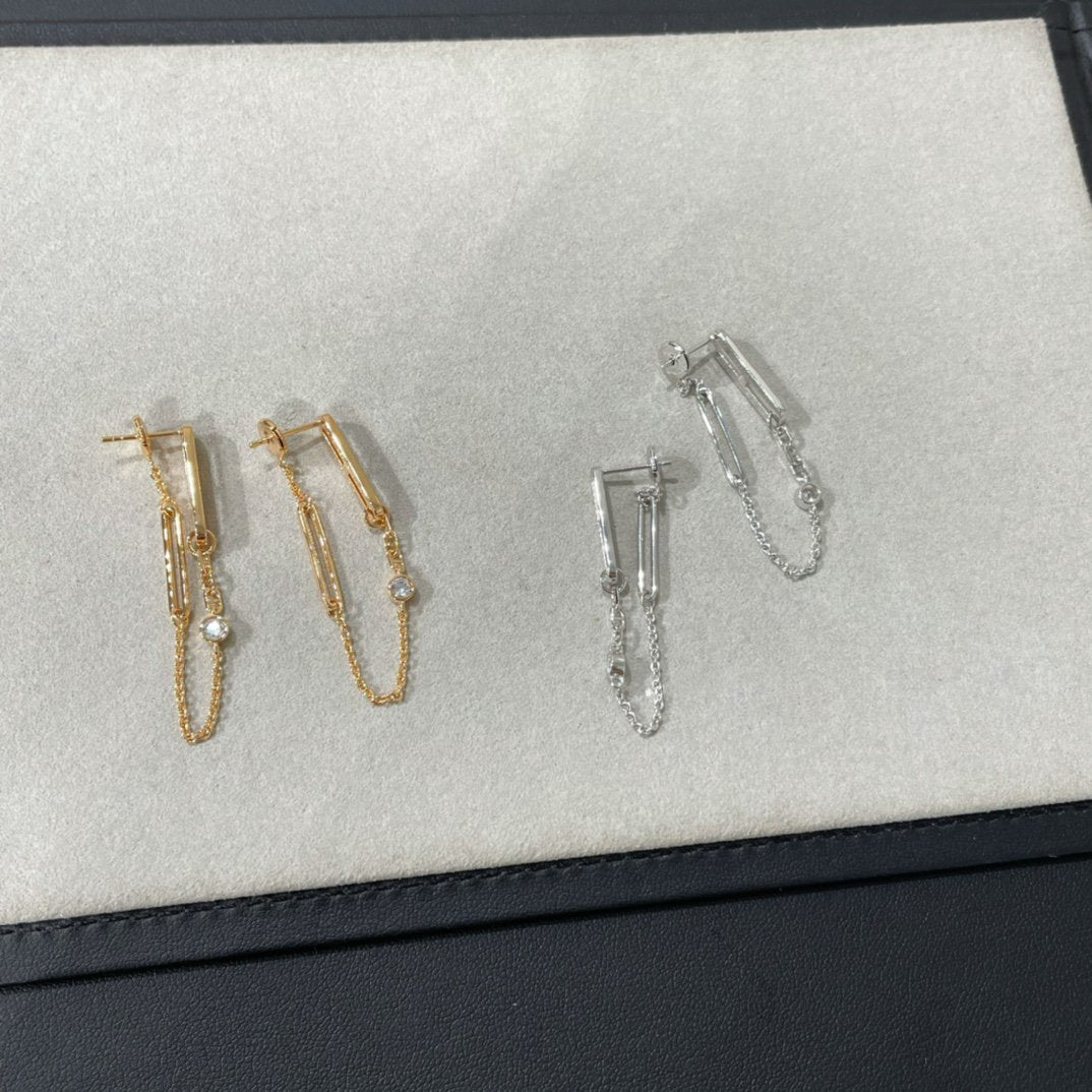 [⭐Mirelle]CHAINE CHAOS DIAMOND DROP EARRINGS