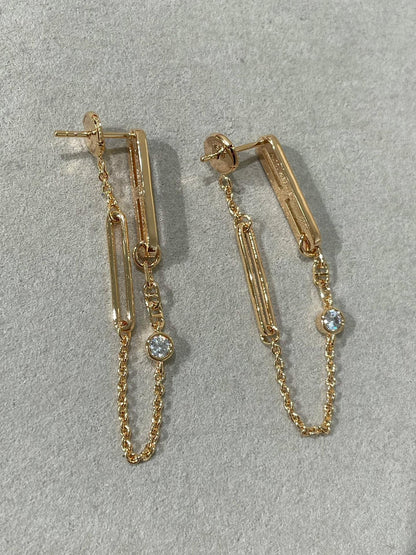 [⭐Mirelle]CHAINE CHAOS DIAMOND DROP EARRINGS