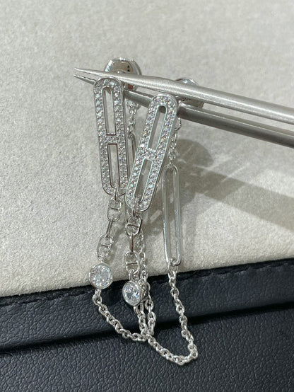 [⭐Mirelle]CHAINE CHAOS DIAMOND DROP EARRINGS