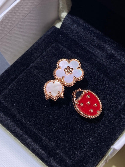 [⭐Mirelle]LUCKY 3 MOTIF ROSE GOLD RING