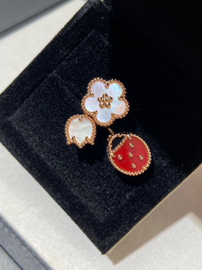 [⭐Mirelle]LUCKY 3 MOTIF ROSE GOLD RING