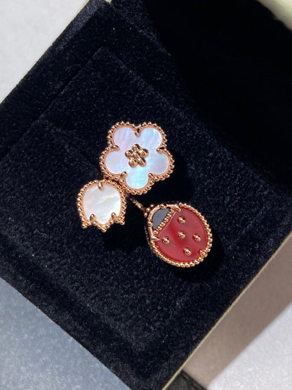 [⭐Mirelle]LUCKY 3 MOTIF ROSE GOLD RING