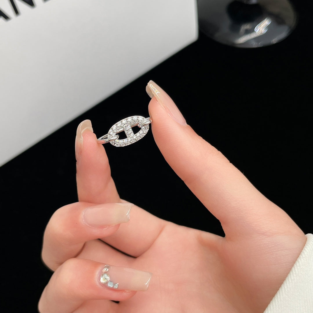 [⭐Mirelle]RONDE SMALL SILVER DIAMOND RING