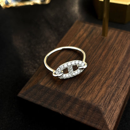 [⭐Mirelle]RONDE SMALL SILVER DIAMOND RING