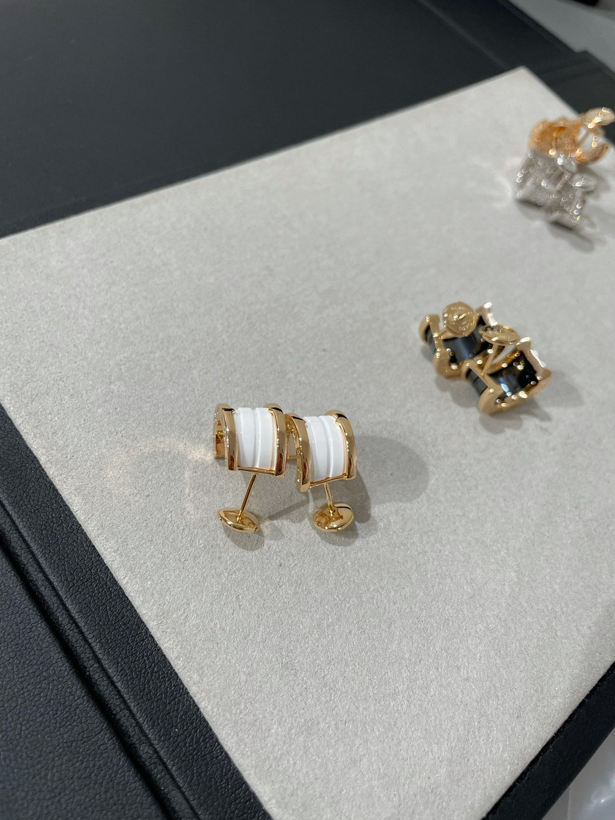 [⭐Mirelle]ZERO 1 PINK GOLD CERAMIC EARRINGS