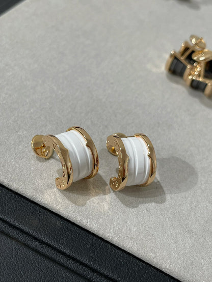 [⭐Mirelle]ZERO 1 PINK GOLD CERAMIC EARRINGS