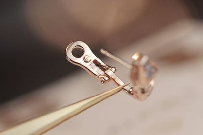 [⭐Mirelle]SERPENT PINK GOLD DIAMOND EARRINGS