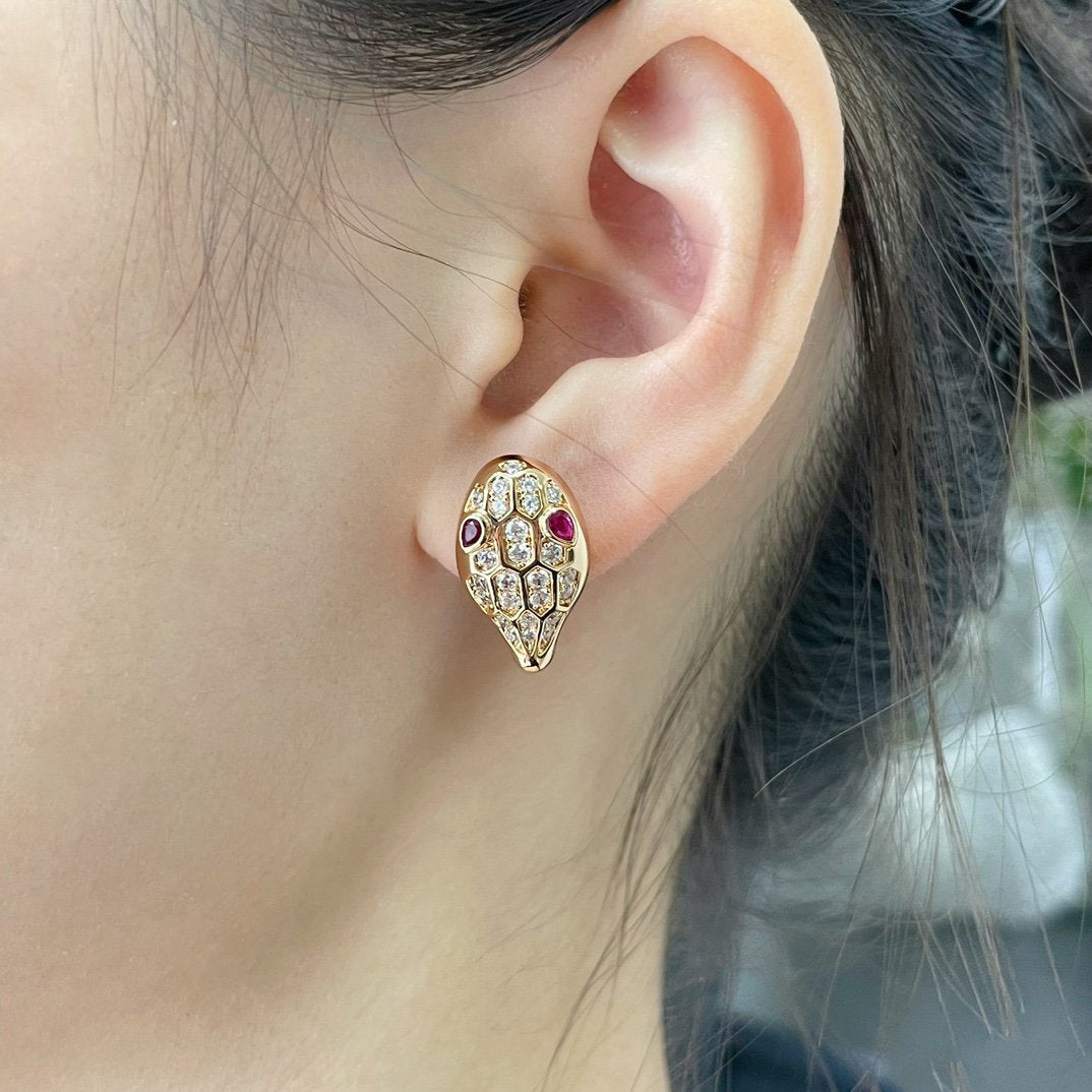 [⭐Mirelle]SERPENT DIAMOND STUD EARRINGS