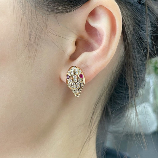 [⭐Mirelle]SERPENT DIAMOND STUD EARRINGS