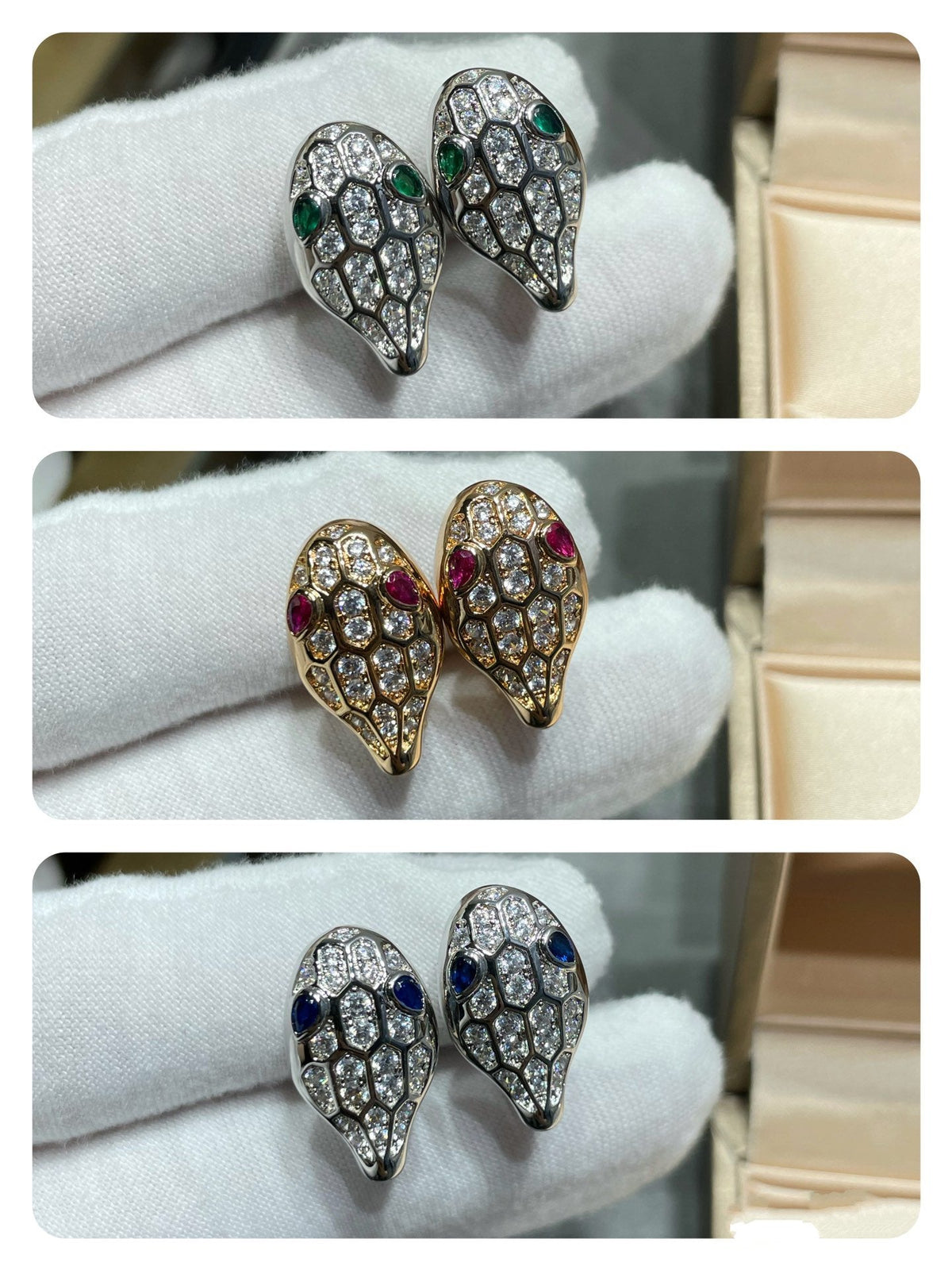 [⭐Mirelle]SERPENT DIAMOND STUD EARRINGS