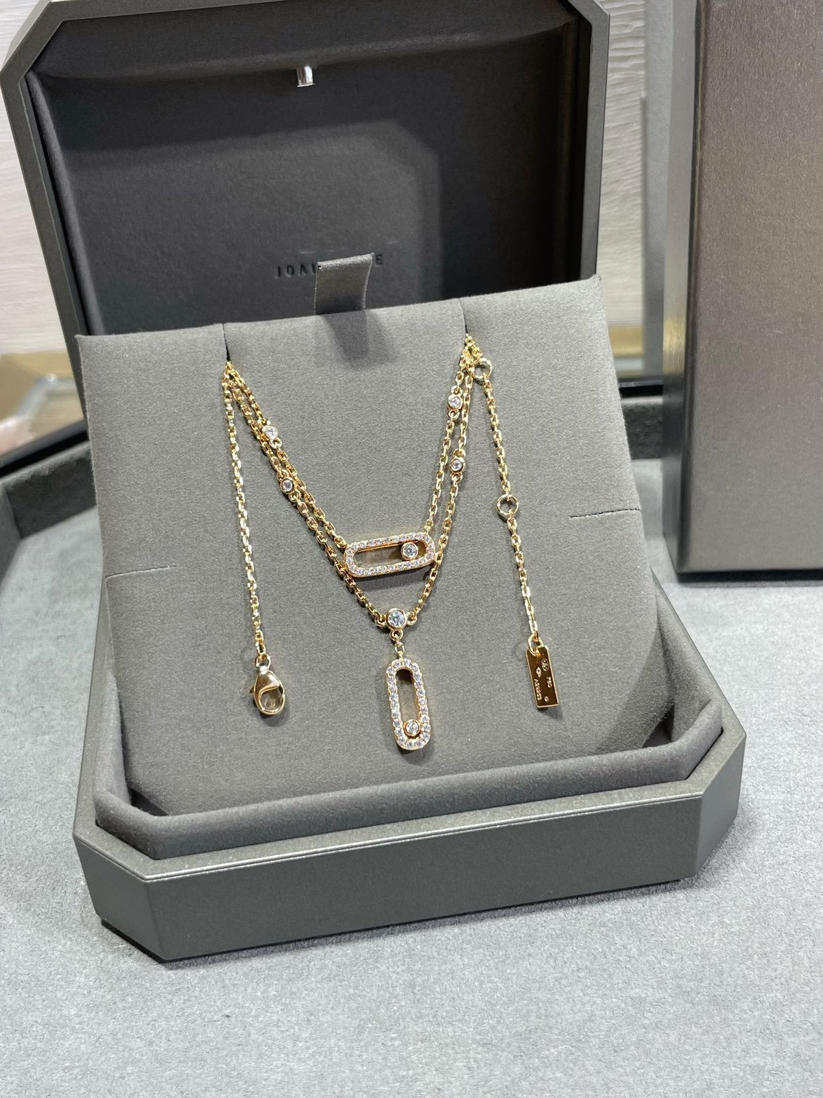 [⭐Mirelle]MOVE 2 ROW DIAMOND NECKLACE