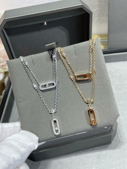 [⭐Mirelle]MOVE 2 ROW DIAMOND NECKLACE