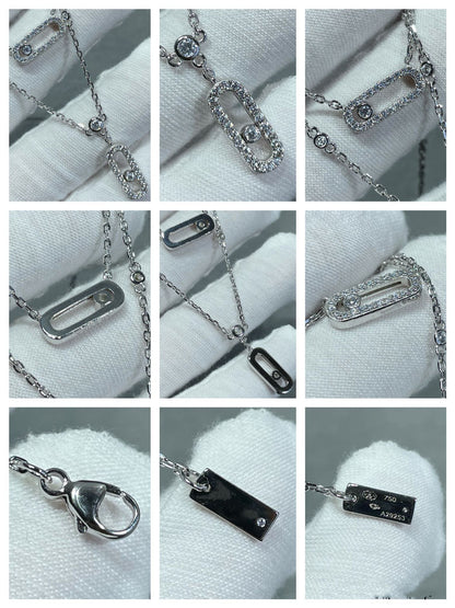 [⭐Mirelle]MOVE 2 ROW DIAMOND NECKLACE