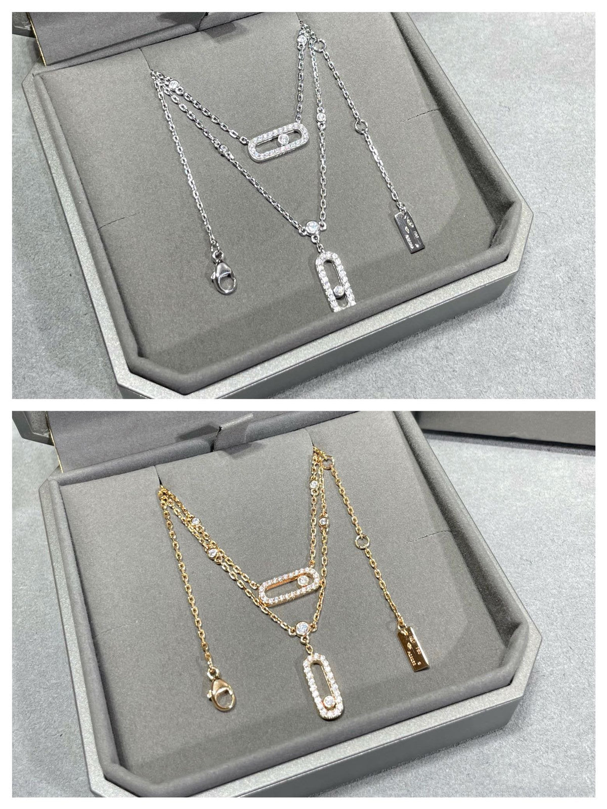 [⭐Mirelle]MOVE 2 ROW DIAMOND NECKLACE
