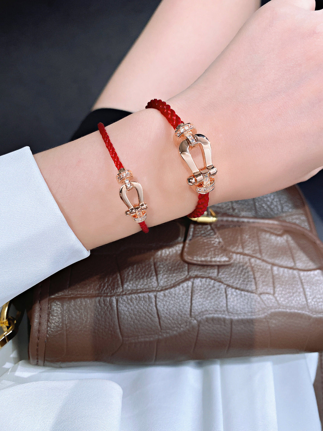 [⭐Mirelle]FORCE 10 HALF DIAMOND PINK GOLD RED CORDERI LARGE AND MEDIUM MODEL