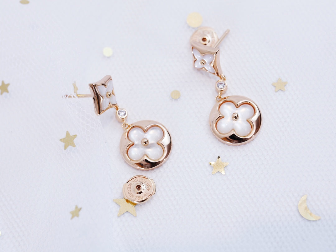 [⭐Mirelle]STAR AND SUN PINK GOLD MOP DROP EARRINGS