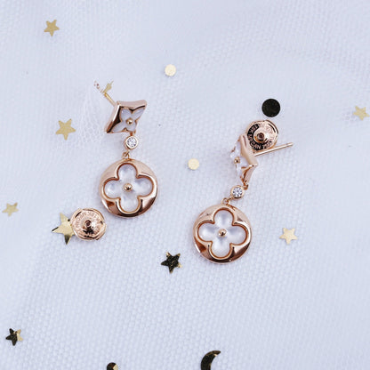 [⭐Mirelle]STAR AND SUN PINK GOLD MOP DROP EARRINGS