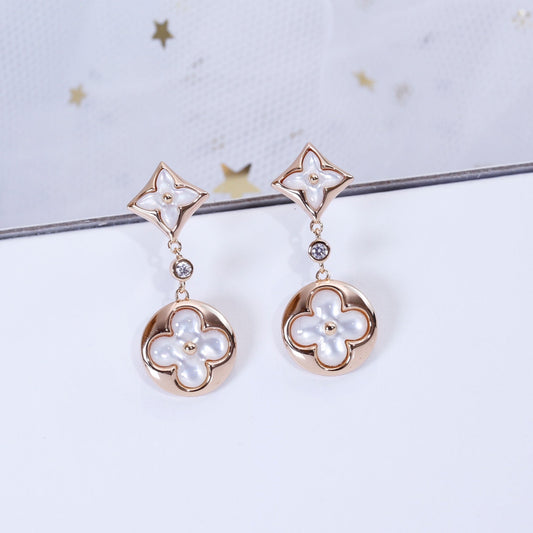 [⭐Mirelle]STAR AND SUN PINK GOLD MOP DROP EARRINGS