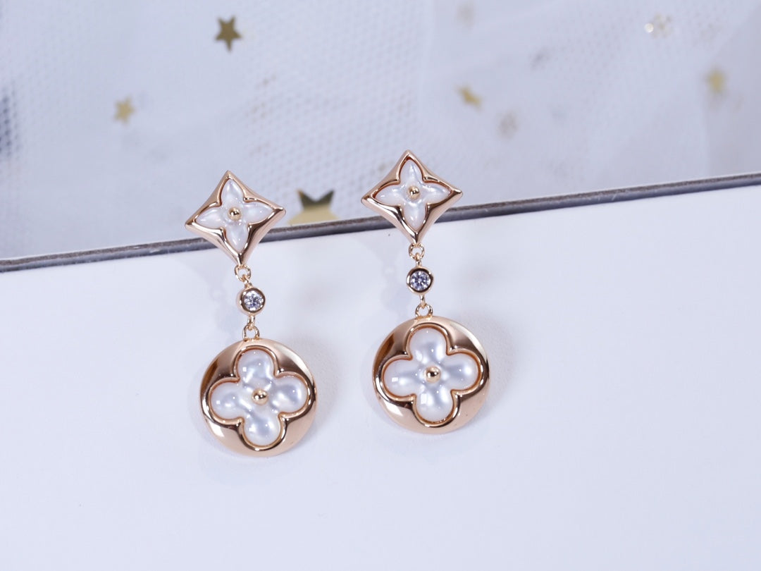 [⭐Mirelle]STAR AND SUN PINK GOLD MOP DROP EARRINGS