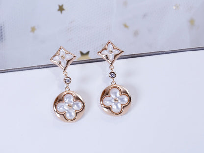 [⭐Mirelle]STAR AND SUN PINK GOLD MOP DROP EARRINGS