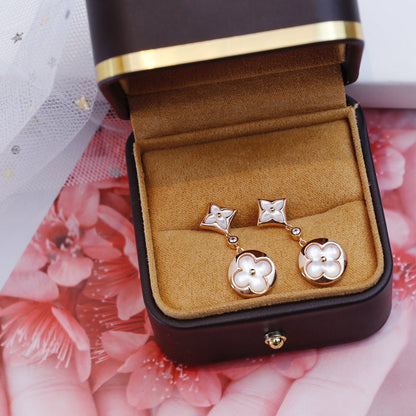 [⭐Mirelle]STAR AND SUN PINK GOLD MOP DROP EARRINGS