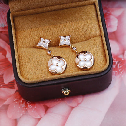 [⭐Mirelle]STAR AND SUN PINK GOLD MOP DROP EARRINGS