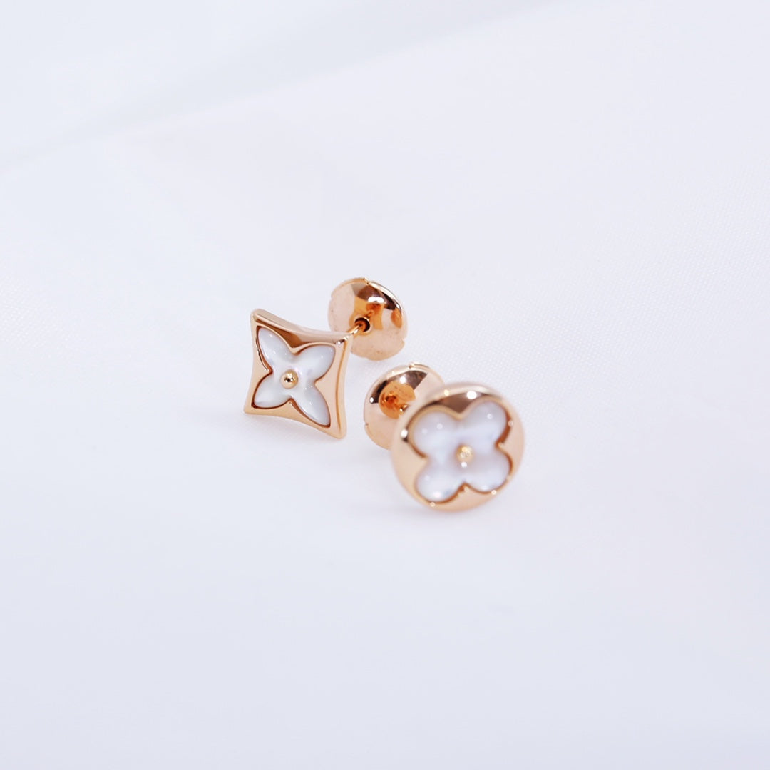 [⭐Mirelle]STAR AND SUN PINK GOLD MOP STUD EARRINGS