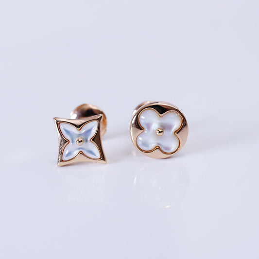 [⭐Mirelle]STAR AND SUN PINK GOLD MOP STUD EARRINGS