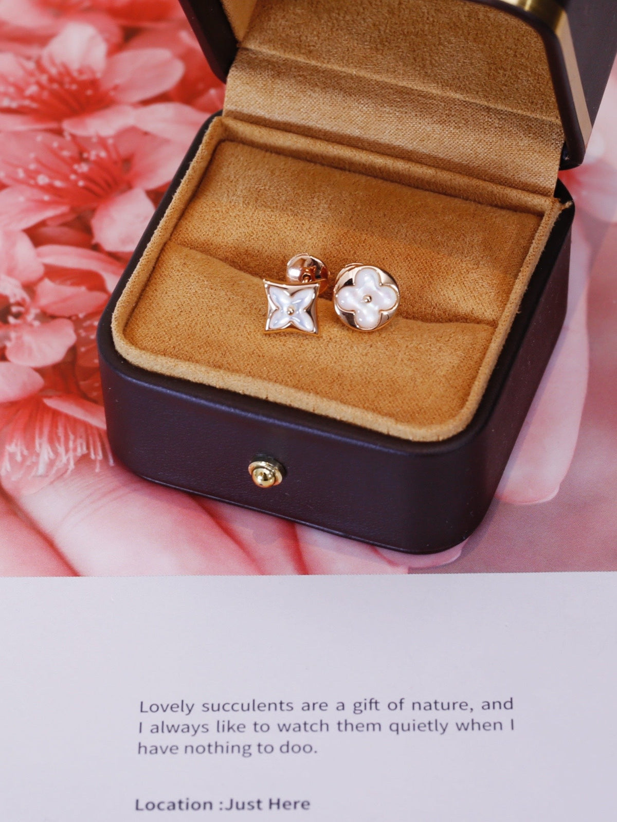 [⭐Mirelle]STAR AND SUN PINK GOLD MOP STUD EARRINGS
