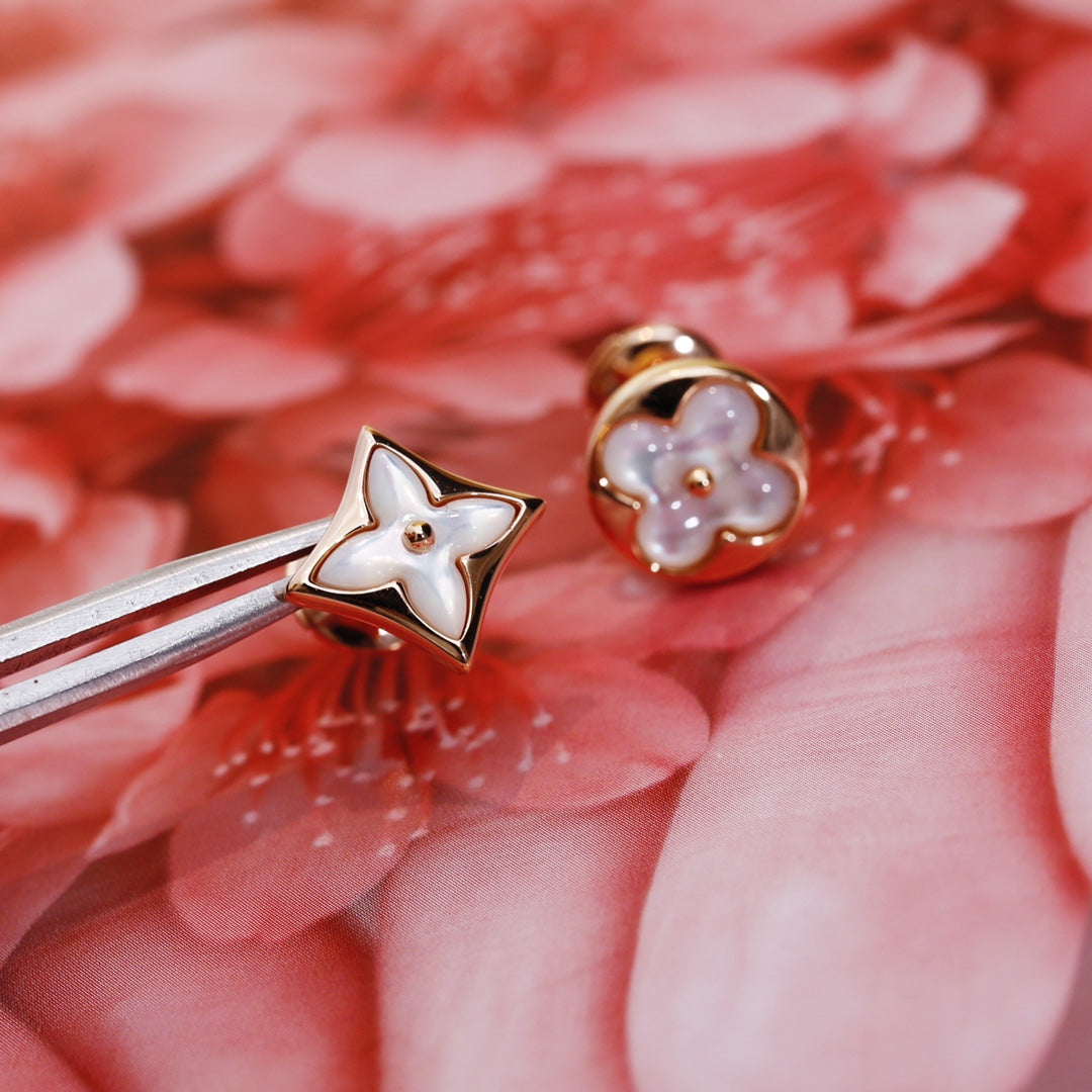 [⭐Mirelle]STAR AND SUN PINK GOLD MOP STUD EARRINGS