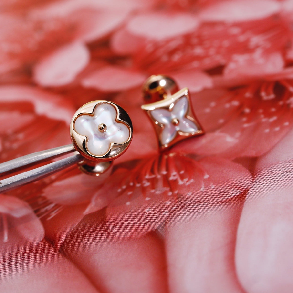 [⭐Mirelle]STAR AND SUN PINK GOLD MOP STUD EARRINGS