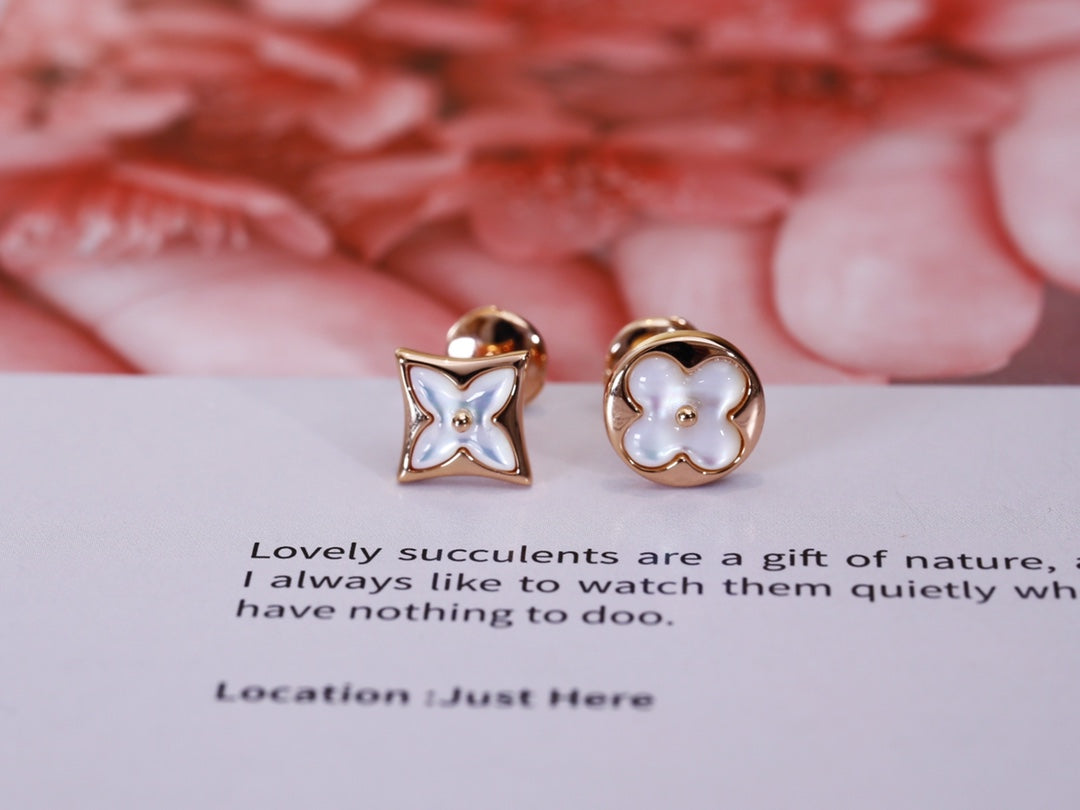 [⭐Mirelle]STAR AND SUN PINK GOLD MOP STUD EARRINGS