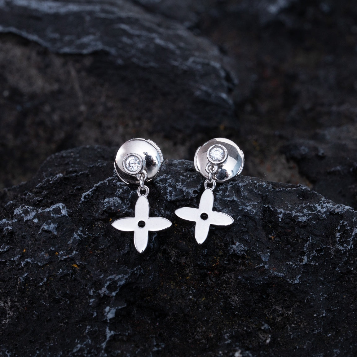 [⭐Mirelle]VIDYLLE SILVER DIAMOND MINI DROP EARRINGS