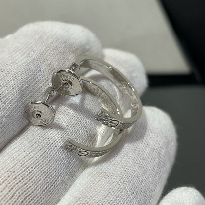 [⭐Mirelle]LOVE DIAMOND SILVER HOOP EARRINGS