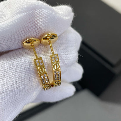 [⭐Mirelle]LOVE DIAMOND GOLD HOOP EARRINGS