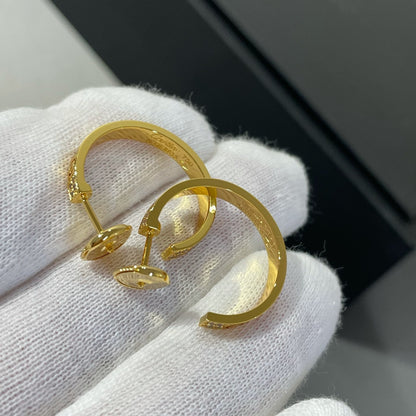 [⭐Mirelle]LOVE DIAMOND GOLD HOOP EARRINGS