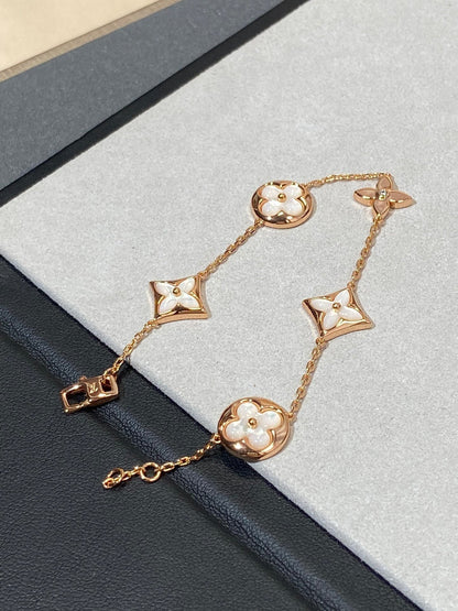 [⭐Mirelle]STAR AND SUN 5 MOTIF MOP PINK GOLD BRACELET