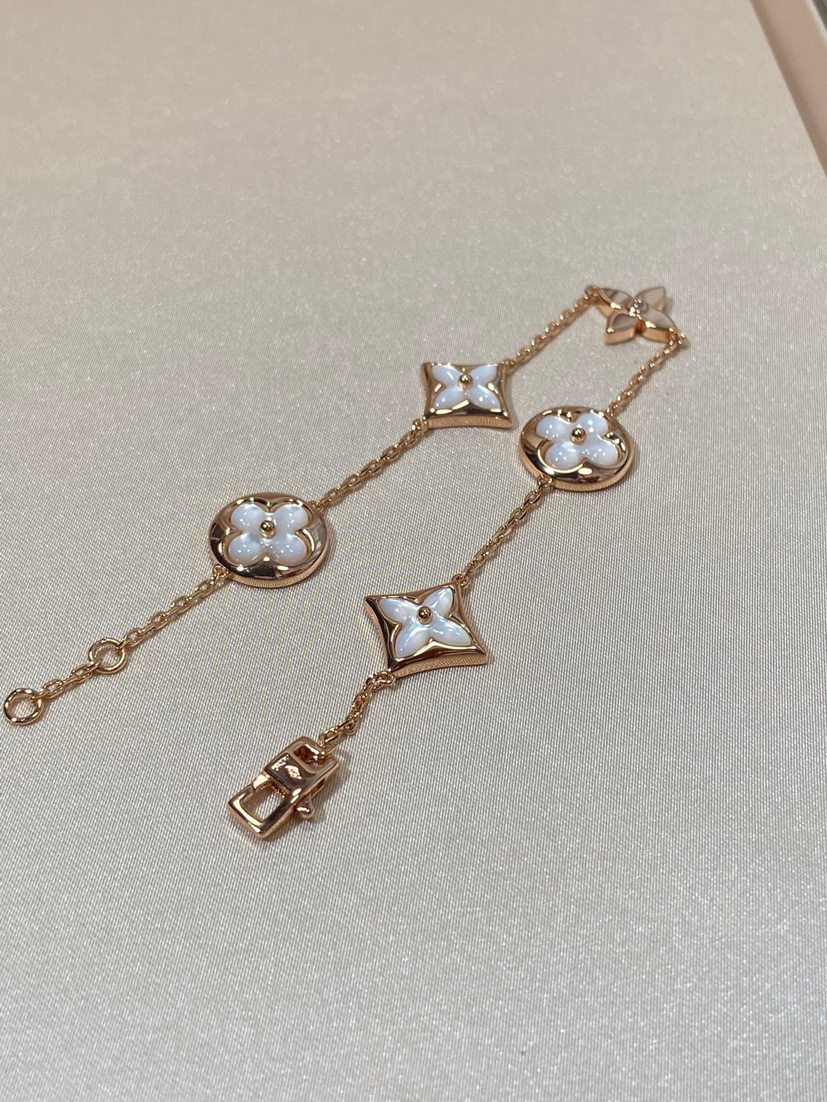 [⭐Mirelle]STAR AND SUN 5 MOTIF MOP PINK GOLD BRACELET