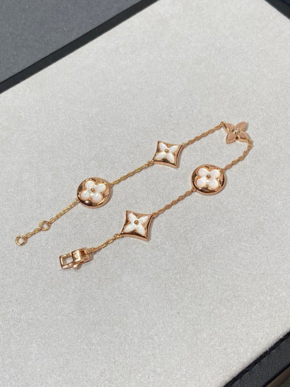 [⭐Mirelle]STAR AND SUN 5 MOTIF MOP PINK GOLD BRACELET