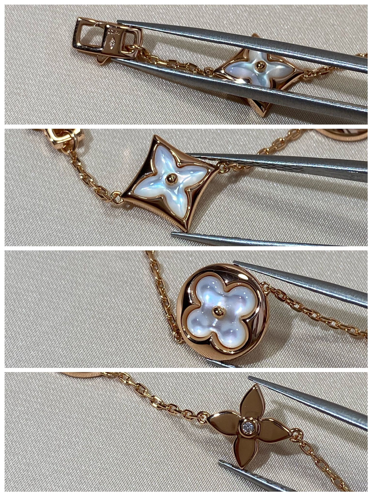 [⭐Mirelle]STAR AND SUN 5 MOTIF MOP PINK GOLD BRACELET