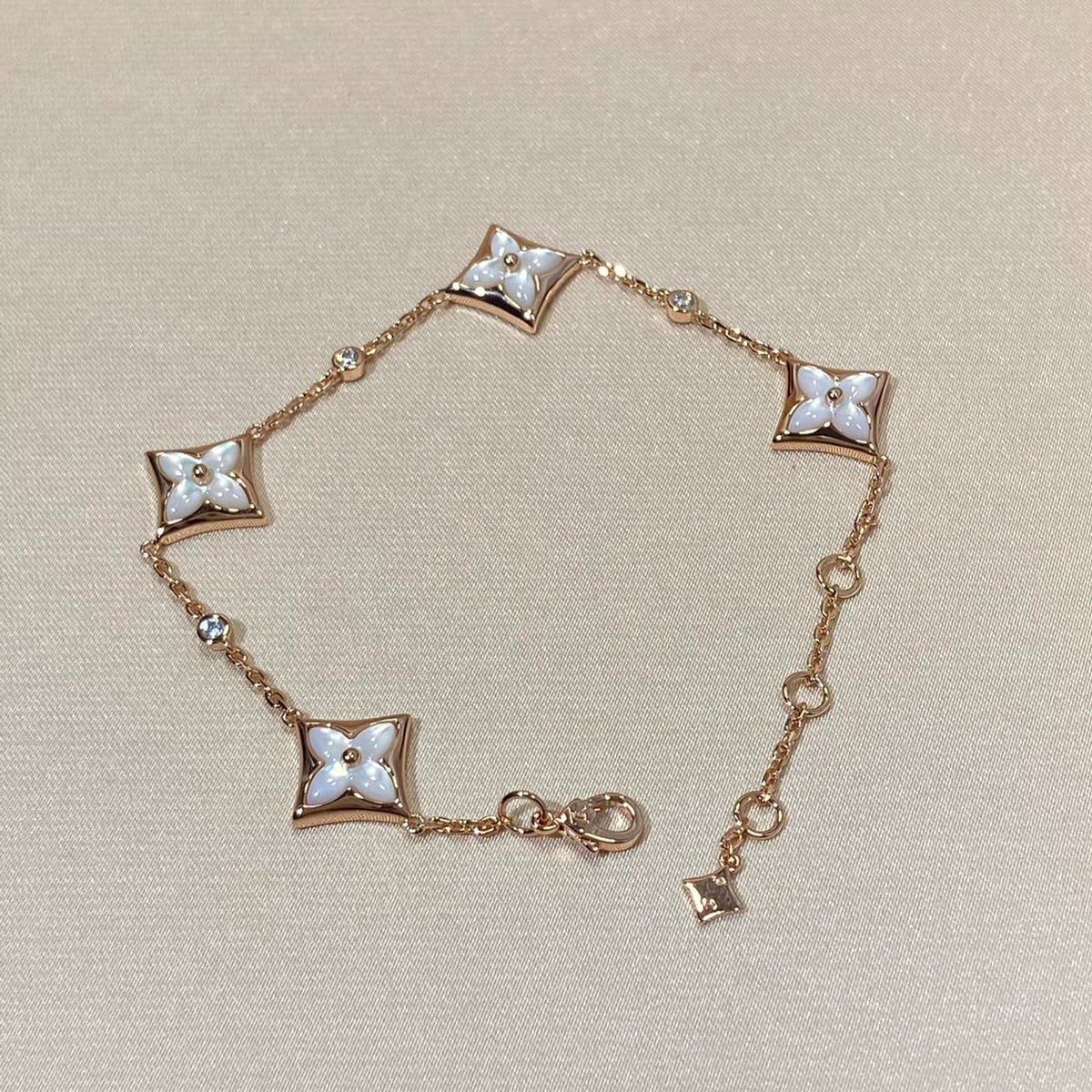 [⭐Mirelle]STAR 4 MOTIF MOP DIAMOND PINK GOLD BRACELET