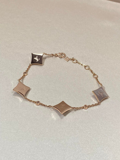 [⭐Mirelle]STAR 4 MOTIF MOP DIAMOND PINK GOLD BRACELET