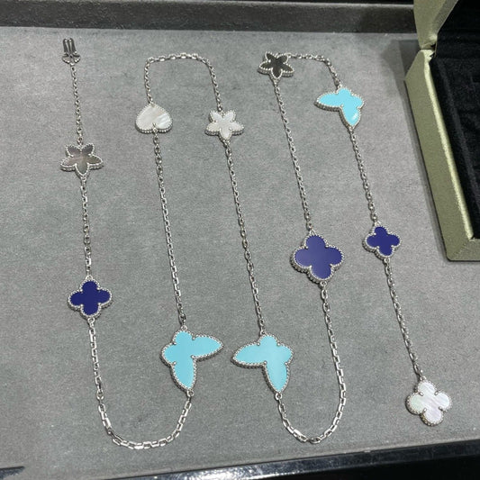 [⭐Mirelle]LUCKY CLOVER SILVER 11 MOTIF NECKLACE