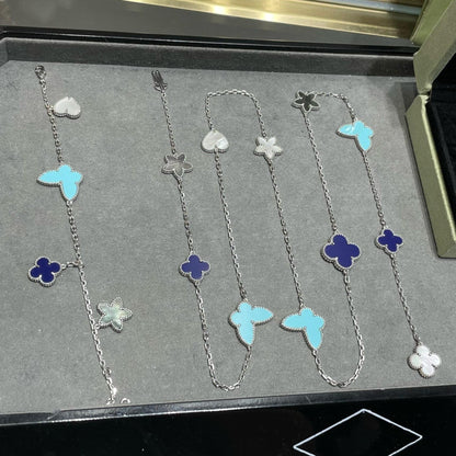 [⭐Mirelle]LUCKY CLOVER SILVER 11 MOTIF NECKLACE