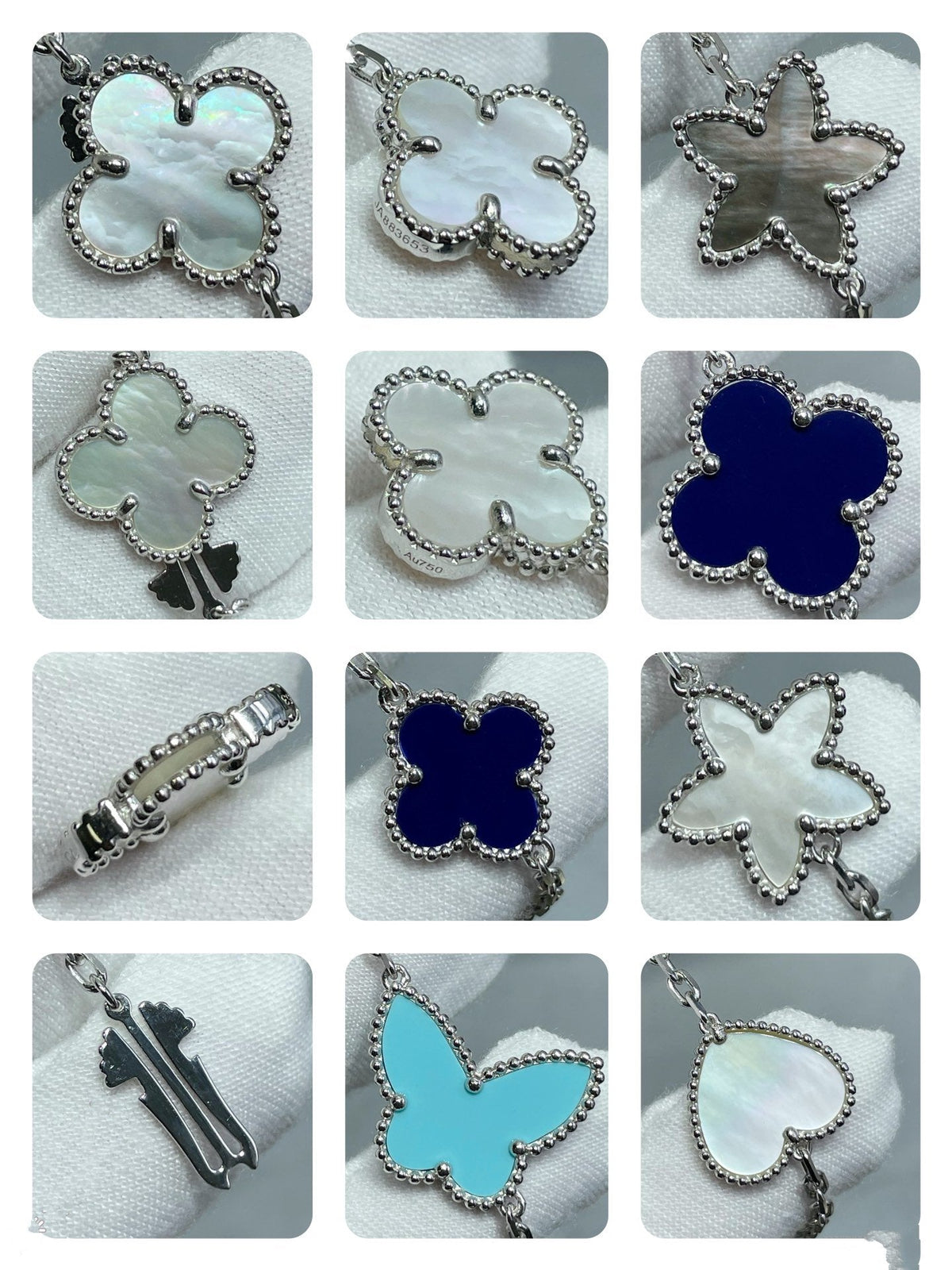 [⭐Mirelle]LUCKY CLOVER SILVER 11 MOTIF NECKLACE