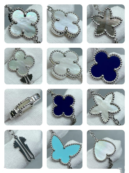 [⭐Mirelle]LUCKY CLOVER SILVER 11 MOTIF NECKLACE