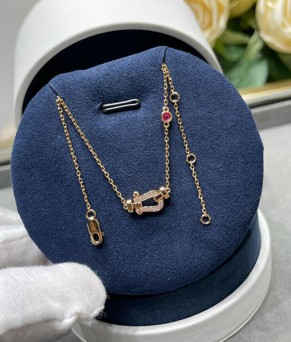 [⭐Mirelle]FORCE 10 DIAMOND PINK GOLD NECKLACE