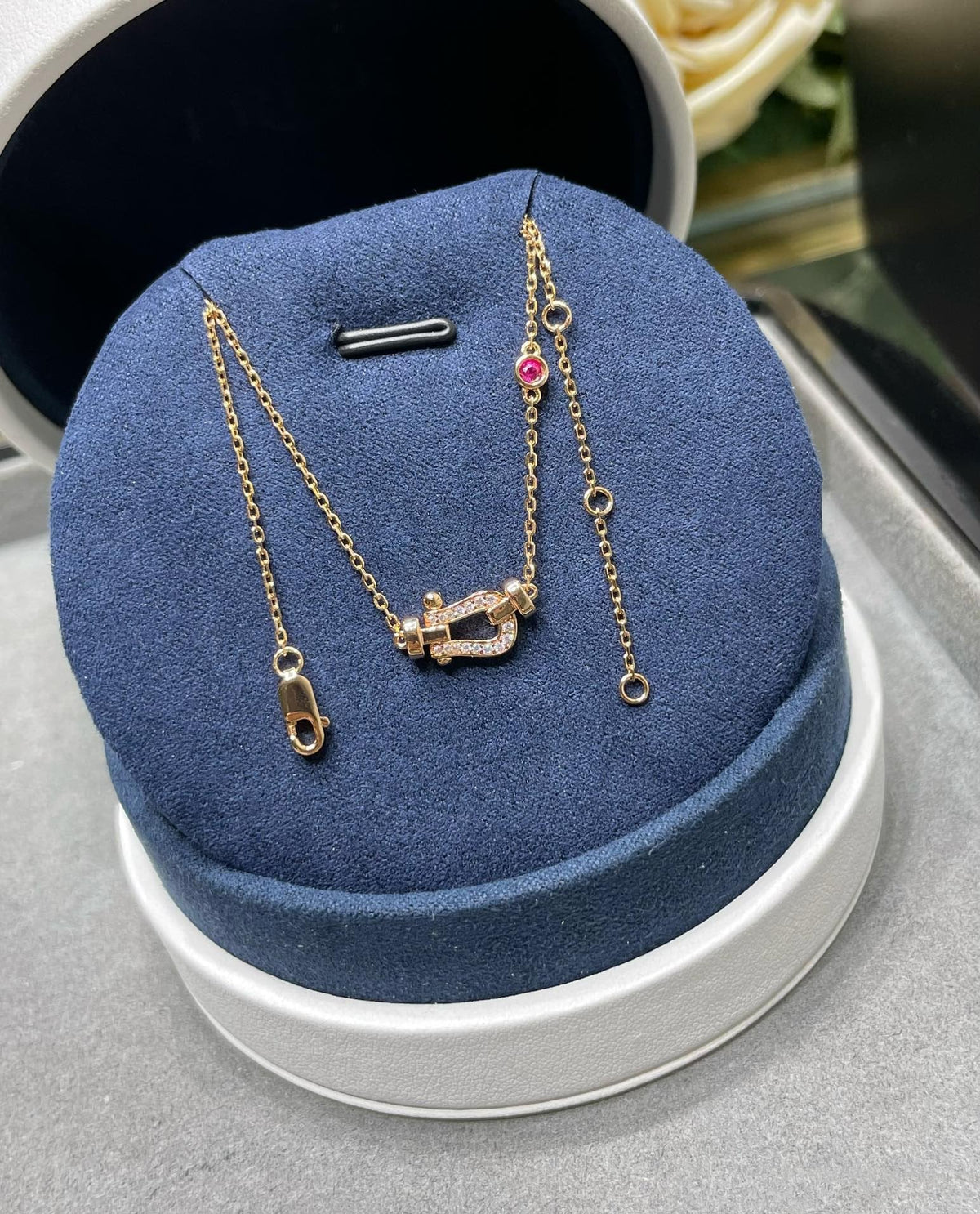 [⭐Mirelle]FORCE 10 DIAMOND PINK GOLD NECKLACE