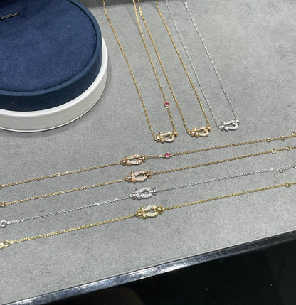 [⭐Mirelle]FORCE 10 DIAMOND PINK GOLD NECKLACE